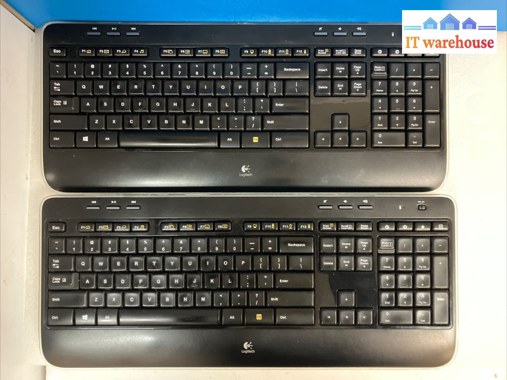 ~ (Lot Of 2X) Logitech K520 Wireless Keyboard 820-002864 W/ Usb Receiver *Tested