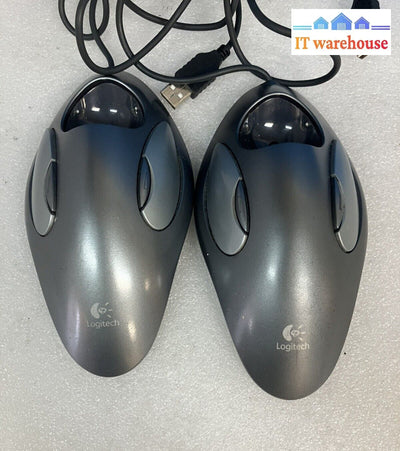 (Lot Of 2X) Logitech T-Bc21 810-000767 Wired Usb Mouse With Trackball *Tested* ~