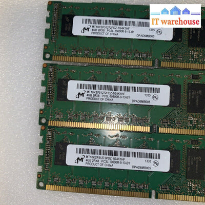 Lot Of 3 4Gb Micron Mt18Ksf51272Pdz-1G4K1Hf 2Rx8 Pc3L-10600R Ram Ddr3 Memory