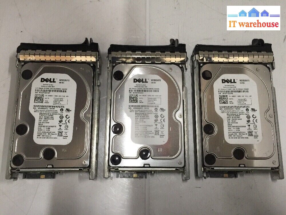 + Lot Of 3 Dell 0M020F 500Gb Sata 7.2K Wd5002Abys W/ Interposer Board @@@