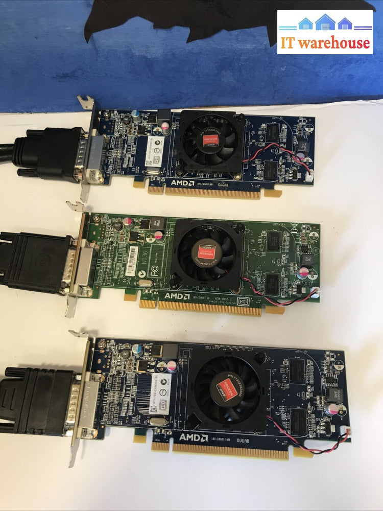 Lot Of 3 Dell 1Cx3M Hfkyc Amd Radeon Hd6350 512Mb Pci-E X16 W/ Dvi Y Splitter