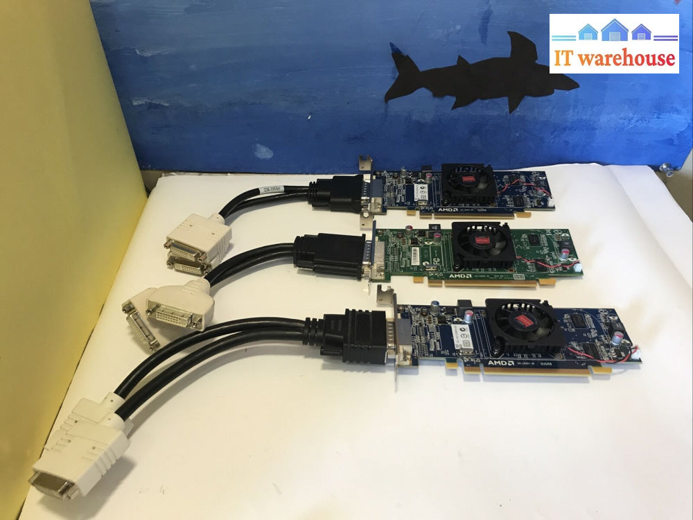 Lot Of 3 Dell 1Cx3M Hfkyc Amd Radeon Hd6350 512Mb Pci-E X16 W/ Dvi Y Splitter