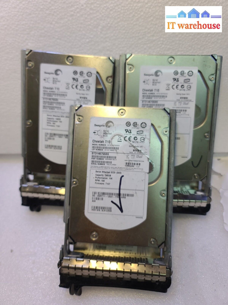 - Lot Of 3 Dell Seagate 146Gb 3Gb Sas 3.5’ Hard Drive Wr711 St3146755Ss