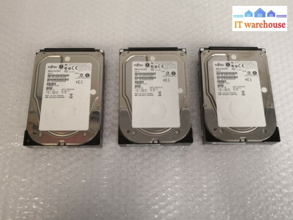 + + *Lot Of 3* Fujitsu Mba3300Rc 300Gb 15000 Rpm 16Mb Cache Sas 3.5’ @@@