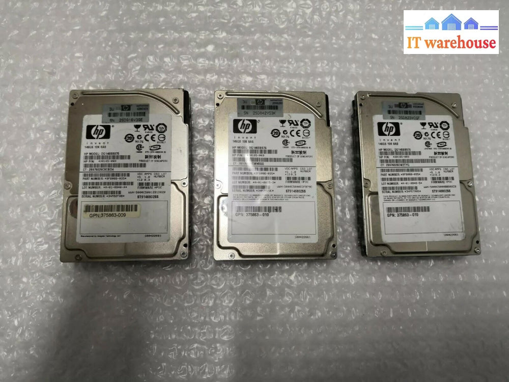 + Lot Of 3 Hp Dg146Bb976 430165-003 2.5’ 146Gb Sas Hard Drive @@@