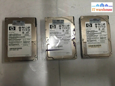 + Lot Of 3 Hp Dh072Bb978 2.5” Sas Hard Drive 430169-002 72G 15K Hpd9