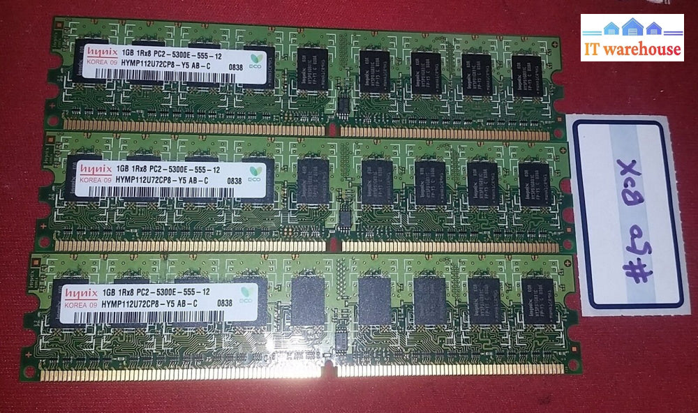 Lot Of 3 Hynix Ddr2 1Gb Pc2-5300 Ecc 667Mhz Ram Memory Hymp112U72Cp8-Y5 Ab-C @@