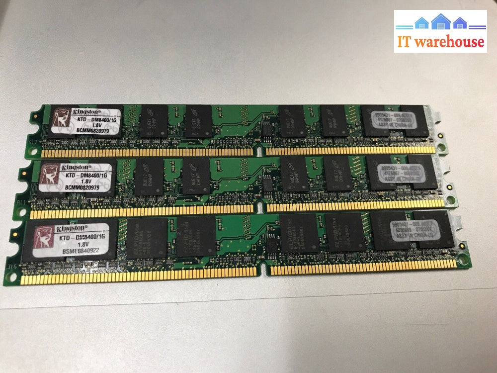 Lot Of 3 Kingston 1Gb Pc2-5300 Ddr2-667 Desktop Memory Ktd-Dm8400B/1G Ram