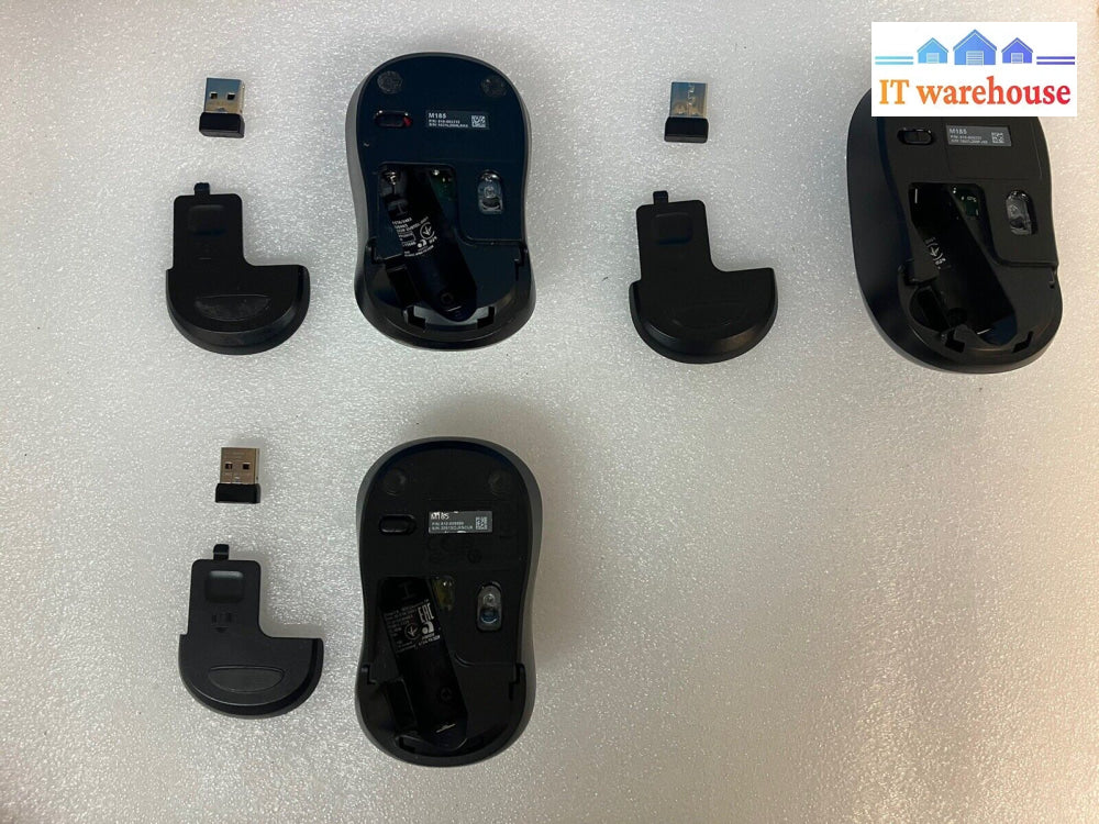 Lot Of 3 Logitech M185 Wireless Optical Mouse Usb Nano Receiver ~