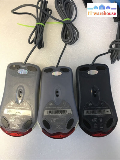 Lot Of 3 Microsoft Wheel Mouse Optical Usb & Ps/2 Compatible X08 Series