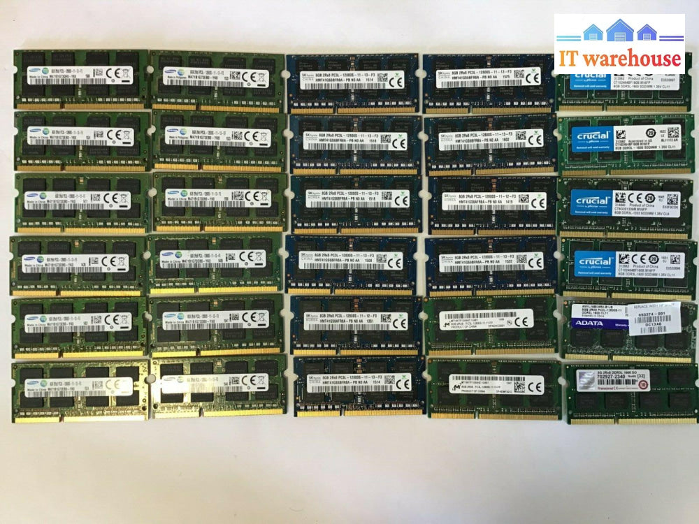 (Lot Of 30) 8Gb Ddr3L Ram Samsung Skhynix Micron Etc. Tested