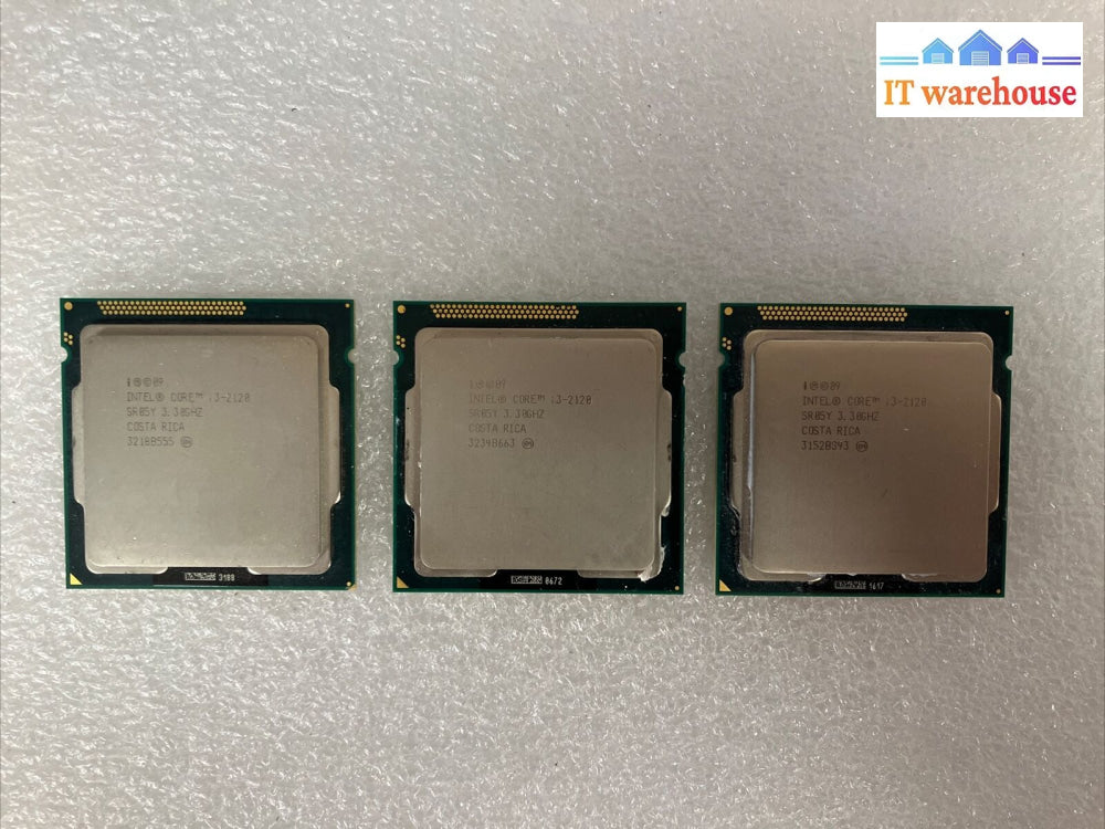 (Lot Of 3X) Intel Core I3-2120 3.30Ghz Dual-Core Cpu Processor Sr05Y Lga 1155 ~