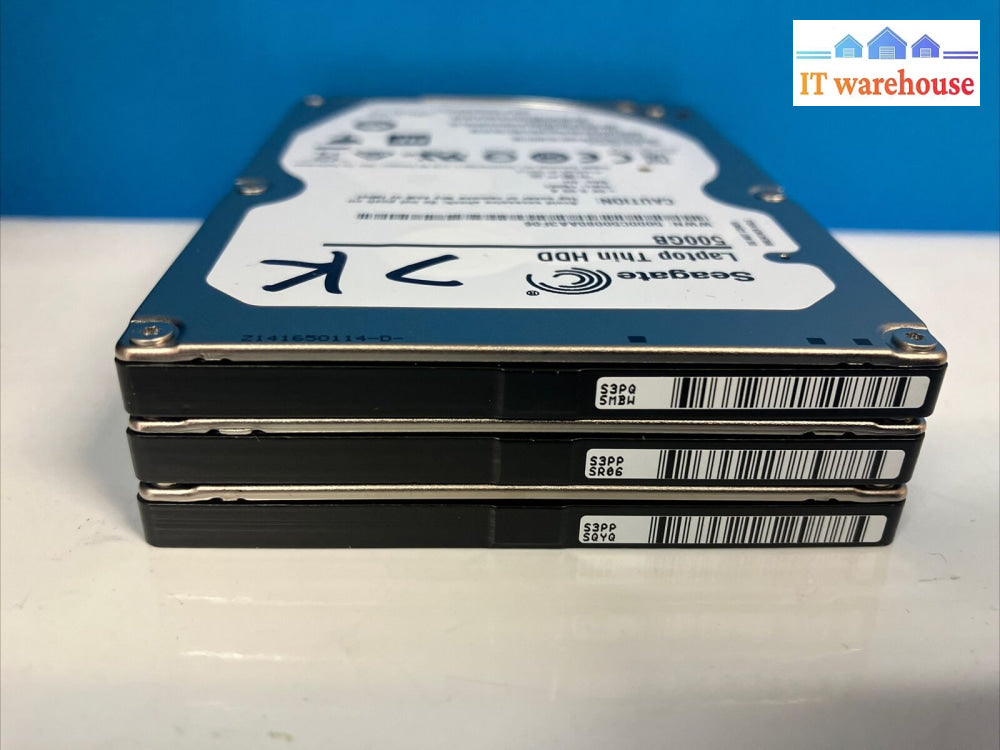 (Lot Of 3X) Seagate St500Lt012 5400 Rpm 500Gb 2.5’ Laptop Thin Hdd 1Dg142-500 ~