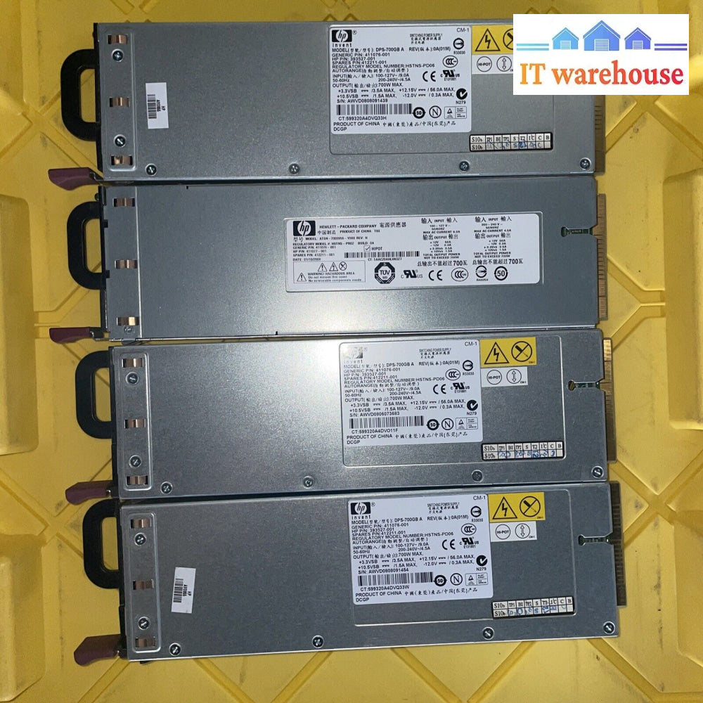 Lot Of 4 Hp Proliant Dl360 G5 700W Hot Swap Psu Power Supply 411076-001 Dps-700G