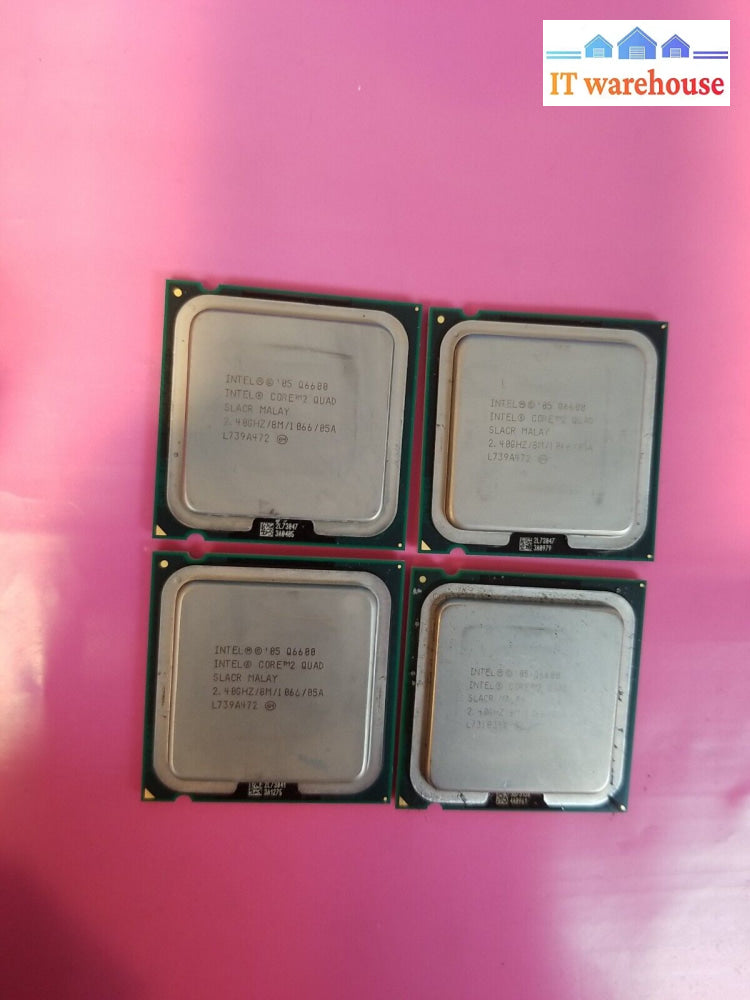 Lot Of 4 Intel Q6600 Core 2 Quad 2.4Ghz Cpu 8Mb 1066Mhz