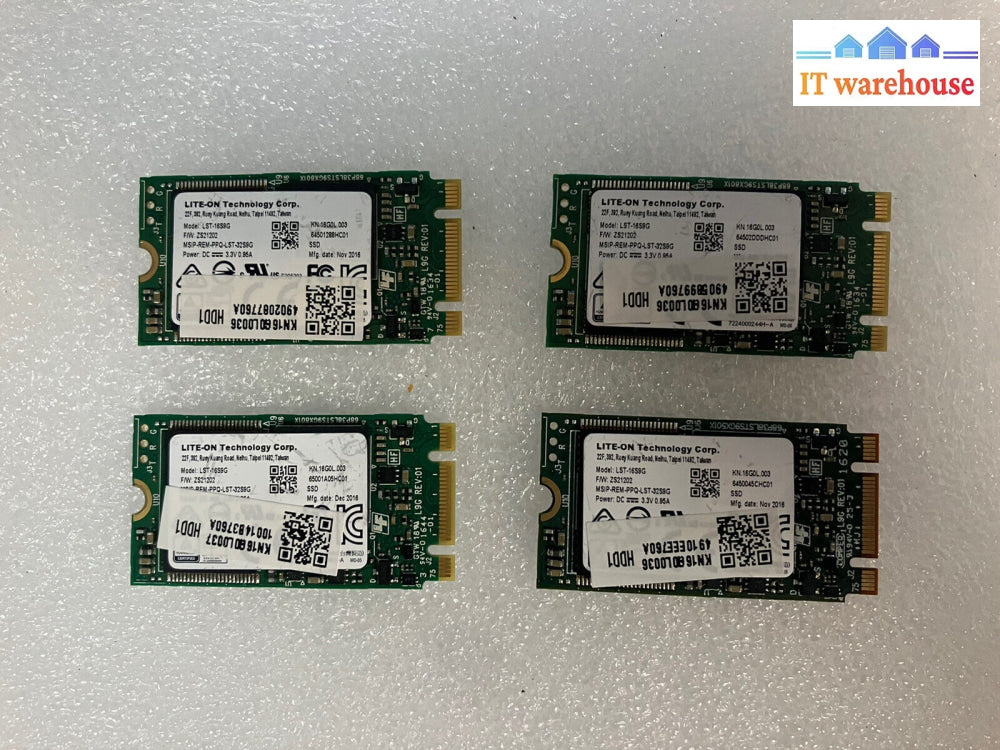 ~(Lot Of 4) Lite-On 16Gb Sata M.2 Ssd Solid State Drive Lst-16S9G For Chromebook