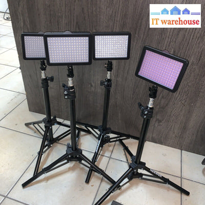 Lot Of 4 Neewer 160 Led Adjustable Light And Stand