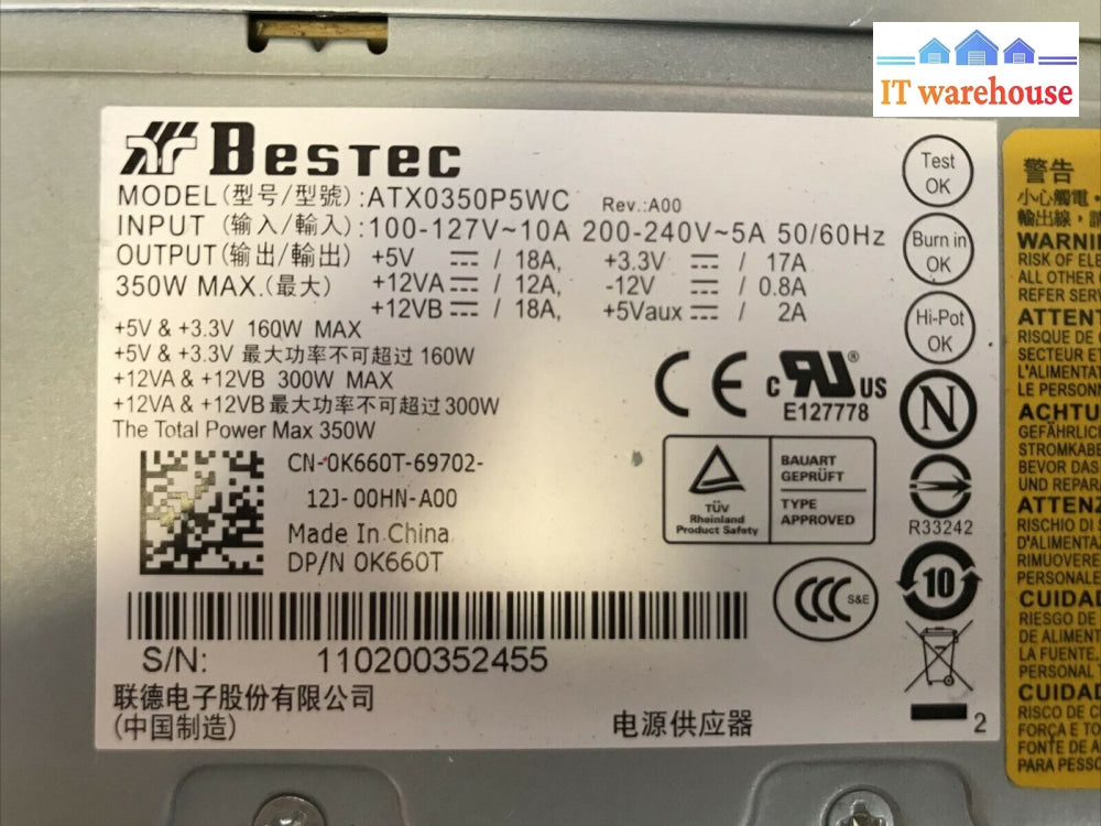 Lot Of 4 Spi Enermax Thermal Master Bestec Pcie Power Supply 348-400 Watt Tested