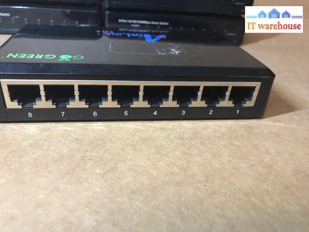 Lot Of 5 Airlink 101 8-Port 10/100/1000 Gig Green Switch Agsw802