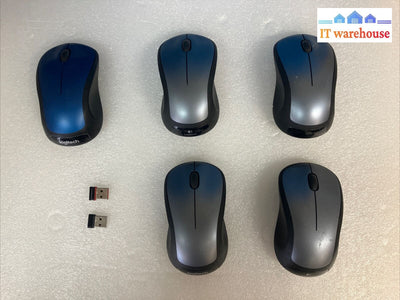 (Lot Of 5) Logitech M310 Wireless Mouse With 2 Usb Receivers *Tested/Working* ~