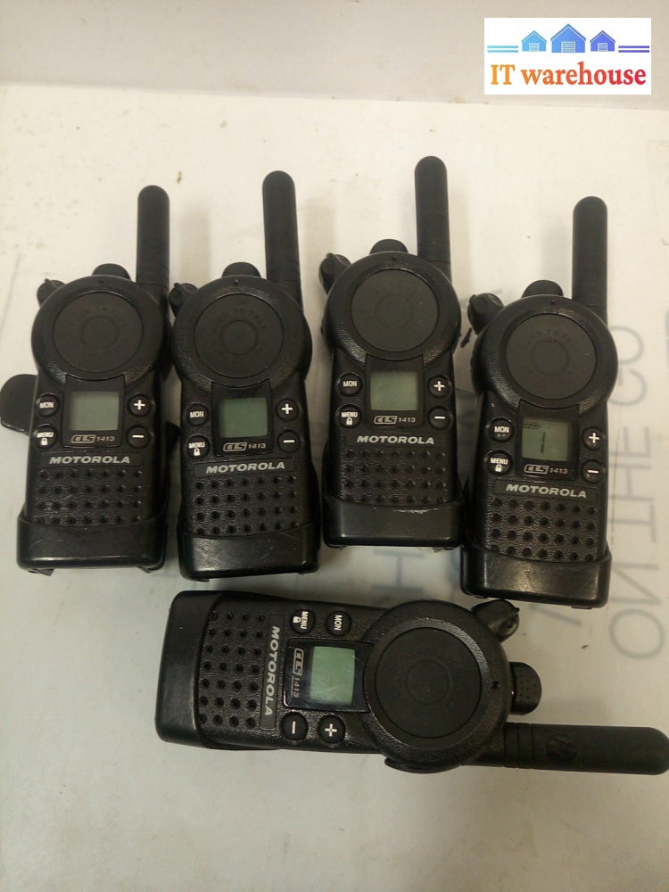 - Lot Of 5 Motorola Cls1413 Two-Way Radio W/ Battery&Belt Clip Tested