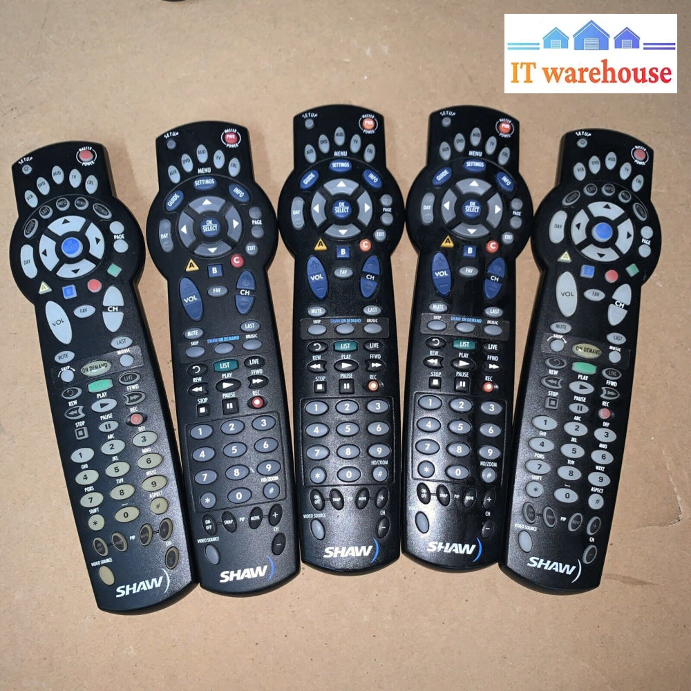 Lot Of 5 Shaw Cable Tv Remote Control