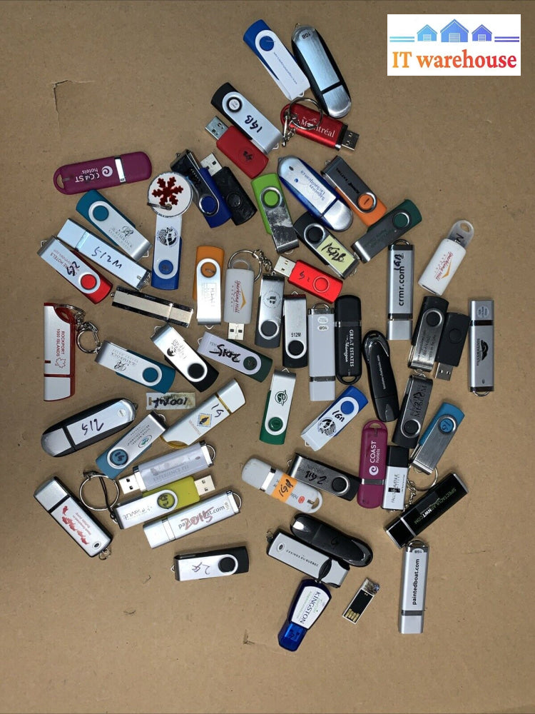 Lot Of 58 Vintage 512Mb-2Gb Usb Flash Drives