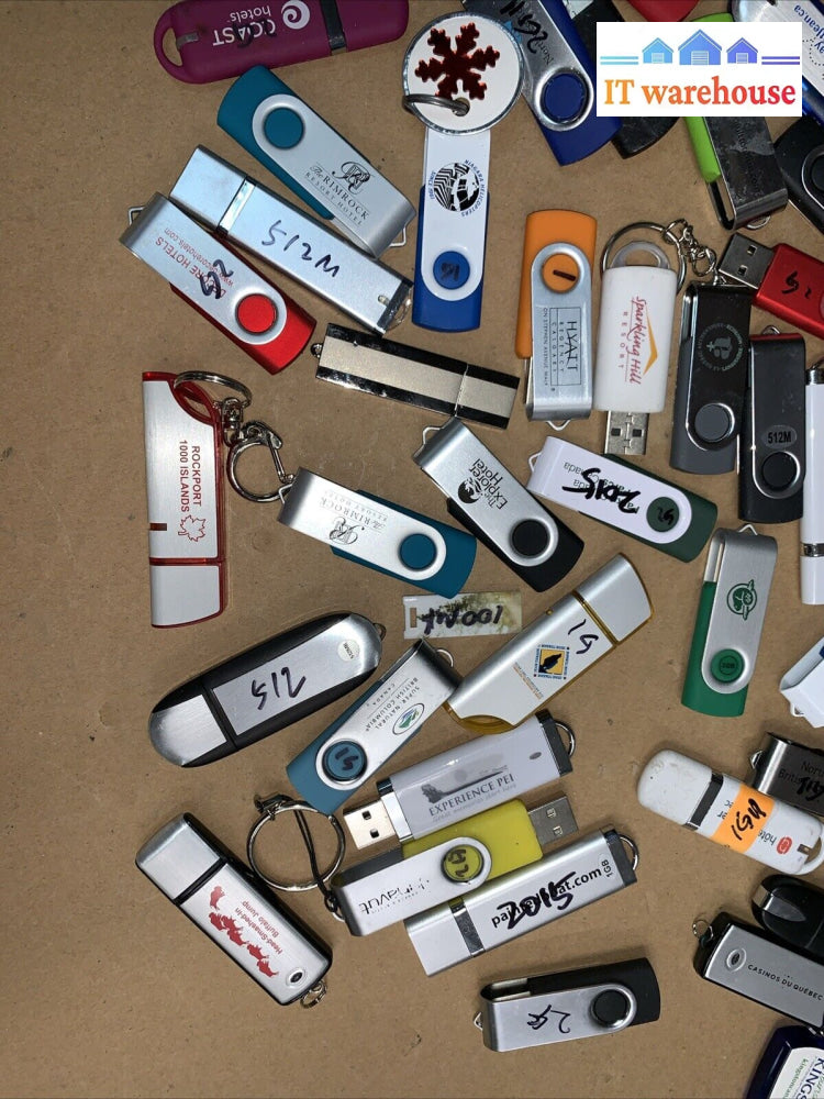 Lot Of 58 Vintage 512Mb-2Gb Usb Flash Drives