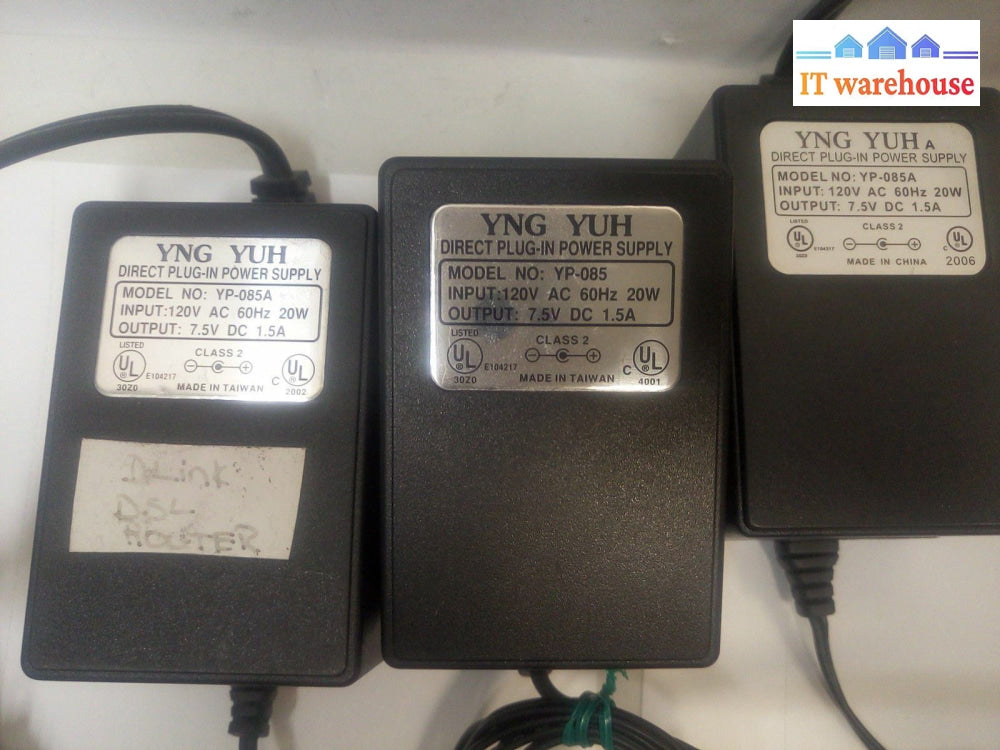 - Lot Of 6 Ac/Dc Adapter Yng Yuh Model: Yp-085A Yp 085A Ac