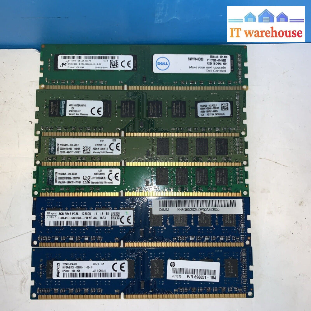 (Lot Of 6) Desktop Ram 8G 8Gb Ddr3 Desktop Pc Non-Ecc Ram Memory