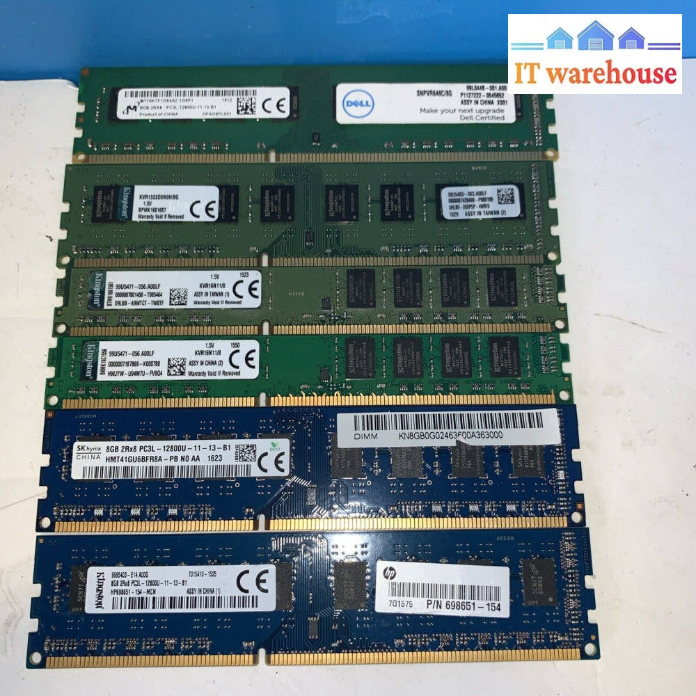 (Lot Of 6) Desktop Ram 8G 8Gb Ddr3 Desktop Pc Non-Ecc Ram Memory