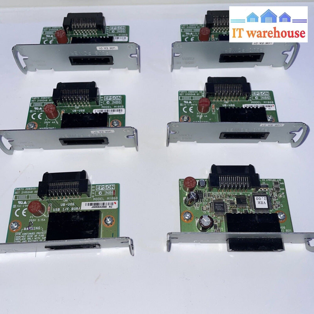 Lot Of 6 Epson Pos Printer M186B Powered-Usb Interface Card