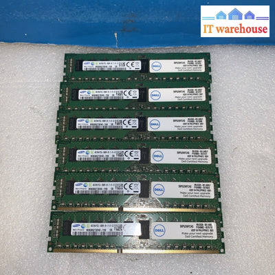 Lot Of 6 Samsung/Dell 4Gb 2Rx8 Pc3L-10600R Server Ram M393B5273Dh0-Yh9