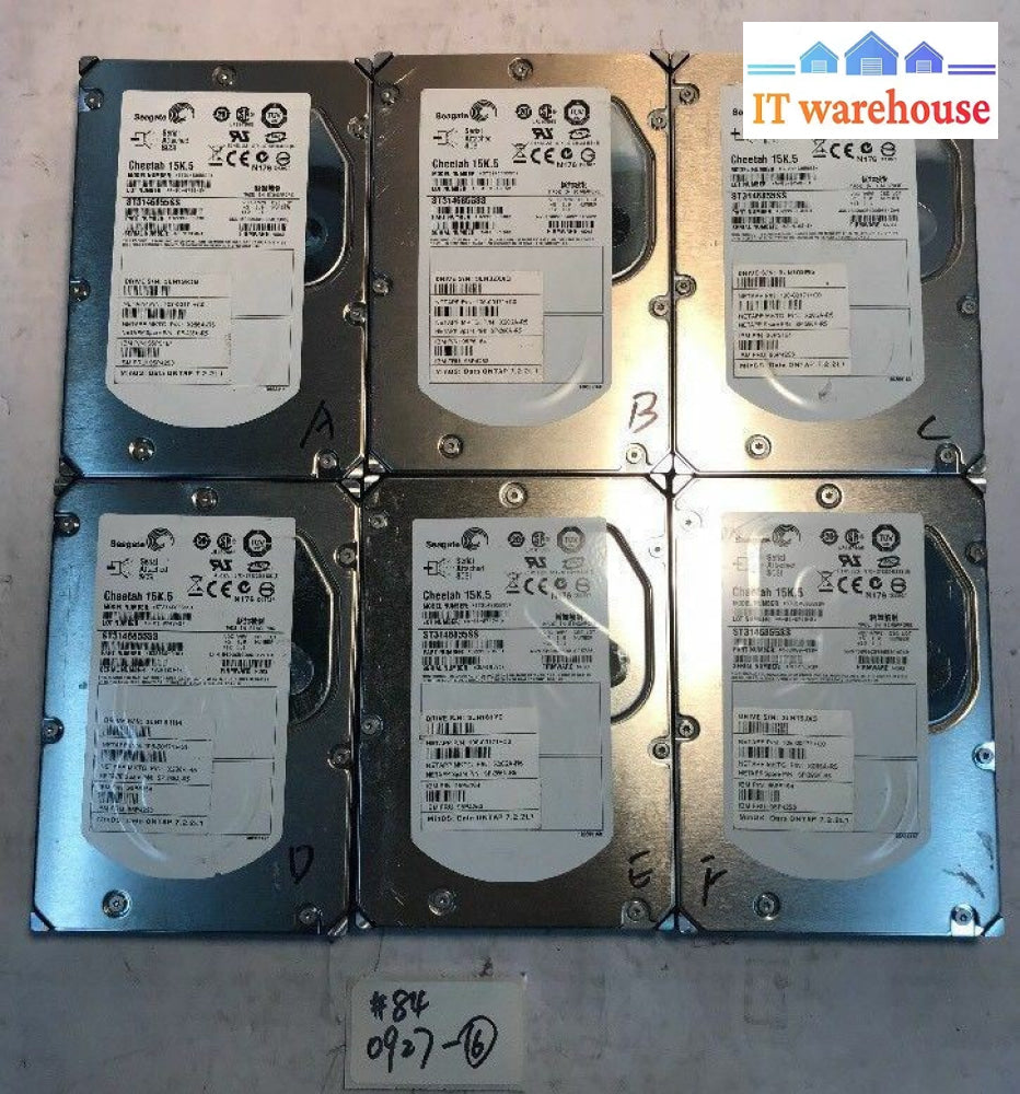 Lot Of 6 St3146855Ss 0Tn937 Seagate Cheetah 146Gb 15K.5 Sas 3.5’ Hdd