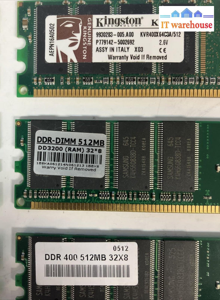 (Lot Of 6X) Mixed Brands & Model Ddr1 Desktop Dimm Memory ~