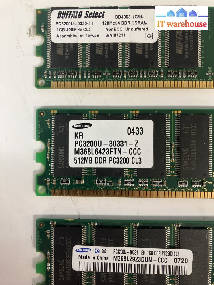 (Lot Of 6X) Mixed Brands & Model Ddr1 Desktop Dimm Memory ~