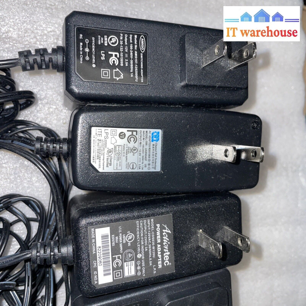 Lot Of 7 12V 2A Or Up Wireless Router/ Modem Ac Power Adapter (With Cord)