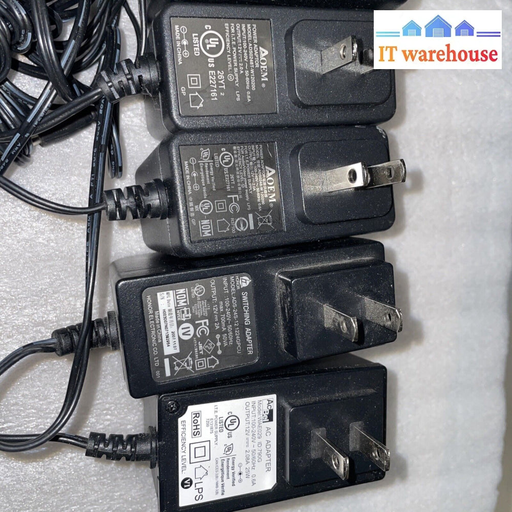 Lot Of 7 12V 2A Or Up Wireless Router/ Modem Ac Power Adapter (With Cord)