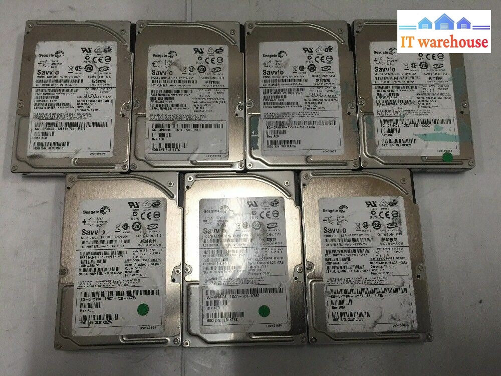 + Lot Of 7 Seagate St973401Ss 73.4Gb 10K Rpm 2.5’ Sas Hard Drive S109 @@@