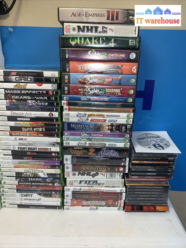 Lot Of 70 + Xbox 360 Games And Pc