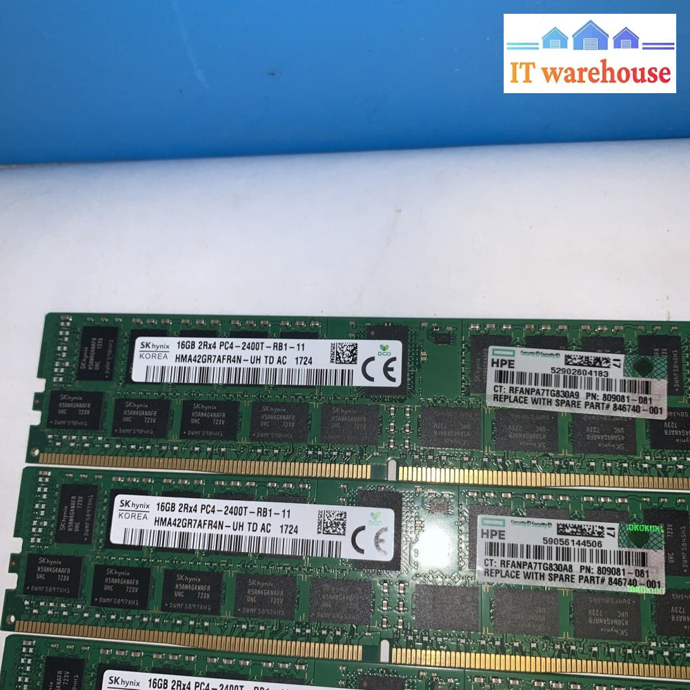 (Lot Of 8) 16Gb 2Rx4 Pc4-2400T Ddr4 Hma42Gr7Afr4N-Uh Skhynix Ram (For Servers)