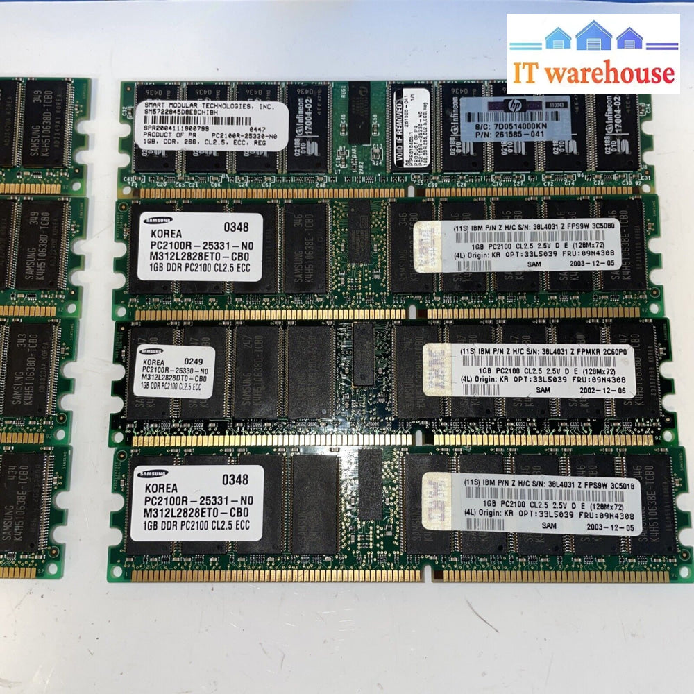 Lot Of 8 Hp Server Ram 1Gb Ddr Pc2100R - 25331 N0 (From Server)