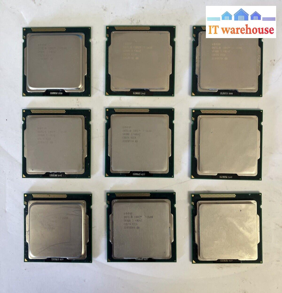 (Lot Of 9X) Intel Core I7-2600 3.40Ghz 4-Core Lga 1155 Cpu Processor Sr00B -