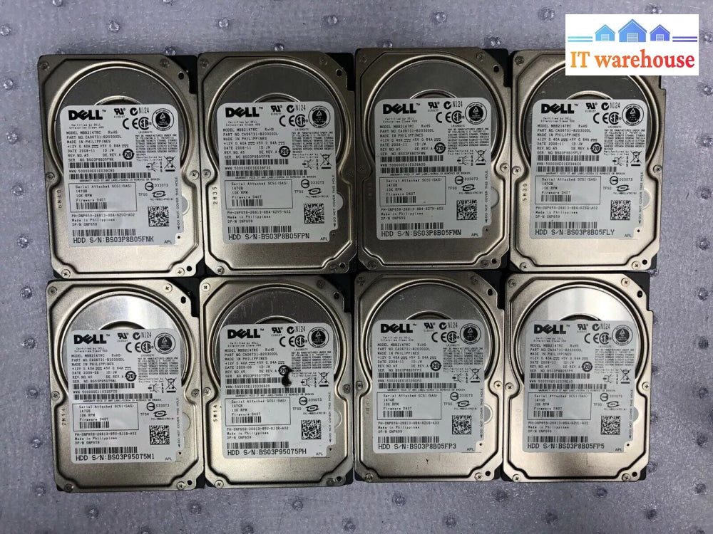 ~Lots Of 8 Dell Np659 147Gb 10000Rpm 2.5’ Sas Hard Drive Mbb2147Rc @@@