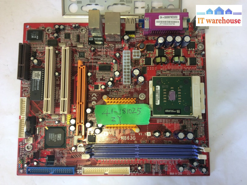 M863G Motherboard With Original Amd Cpu For Compaq Presario Sr1810Nx Tested