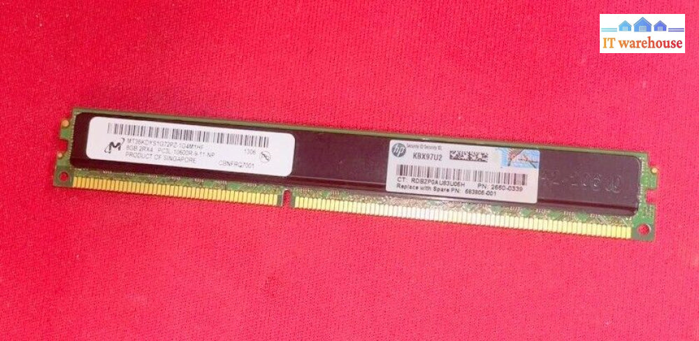 Micron 8Gb 2Rx4 Pc3L-10600R Mt36Ksf1G72Pz-1G4M1Hf Hp 2650-0339 Memory