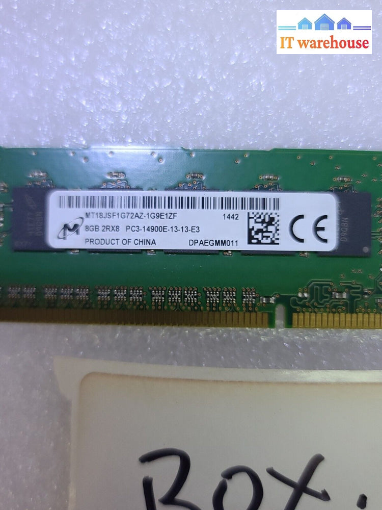 - Micron Mt18Jsf1G72Az-1G9E1Zf 8Gb Pc3-14900E Ddr3-1866Mhz Ecc Server Ram