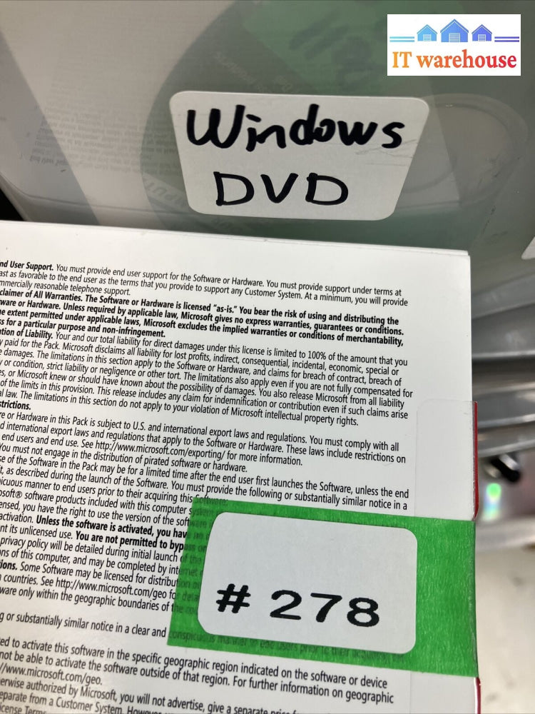 Microsoft Windows 7 Professional X64 English Dvd X10-63162 Fqc-04649 (No Key) ~