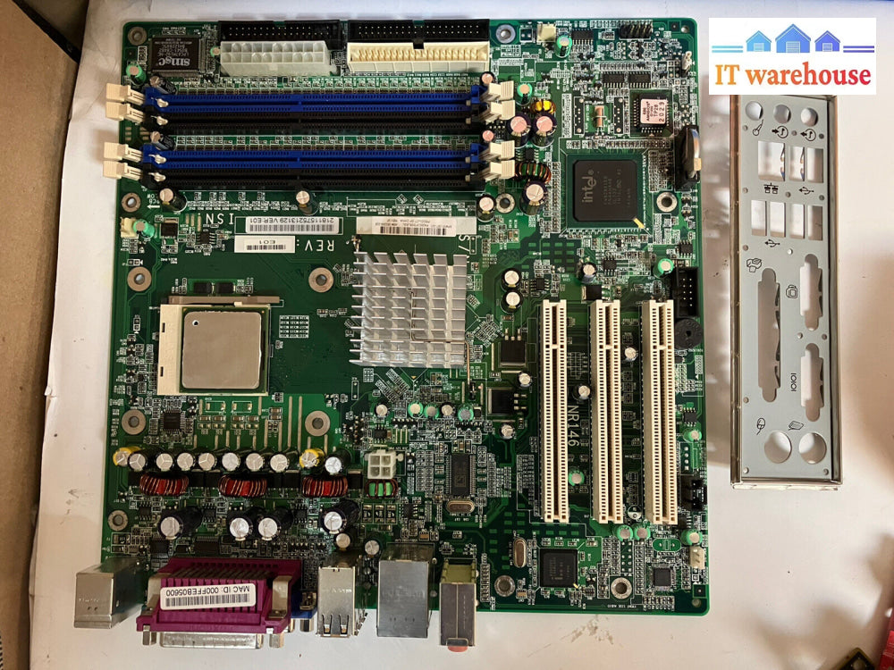 ~ Motherboard Hp Compaq Dx 2000 Nr146 Socket 478 + Intel Celeron Sl7Nv + Io Plate