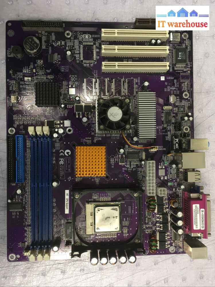 + Motherboard P4 Ecs L4Vxag Socket 478 Ht Cpu W/ Intel Celeron Plate